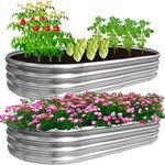 Raised Garden Bed 2 Pcs 6×3×1ft, planters for Outdoor Plants, Raised Garden Boxes, Garden Stock Tank Outdoor for Vegetables Planting