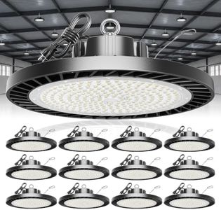 ONLYLUX Super Bright 200W UFO LED High Bay Light, 30000LM High Bay LED Shop Lights, 5000K UFO High Bay Lighting for Garage, IP65 Waterproof Non-Dimmable Shop Lights, 120V-277V Garage Light(12 Pack)