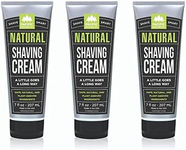 Pacific Shaving Company Natural Shaving Cream - Shea Butter + Vitamin E Shave Cream for Hydrated Sensitive Skin - Clean Formula for a Smooth, Anti-Redness + Irritation-Free Shave Cream (7 Oz, 3 Pack)