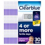 Clearblue Advanced 30 Digital Ovulation Tests, Typically IDENTIFIES at Least 2X More Fertile Days Vs LH only Ovulation Test Strips, Double Your Chances of Getting Pregnant