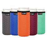 Cosmos 12 Oz Slim Can Sleeve Neoprene Slim Can Cooler Cover Non-Slip Tall Skinny Can Insulated Cover for Beer Beverage Drink Soda Slim Can, 5 Pcs Insulator Can Holder (For 12 Oz Slim Can/Skinny Can)