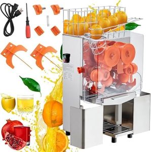 GAOMON Commercial Juicer Machine, 110V Juice Extractor, 120W Orange Squeezer, 20-30 / Minute, Electric Orange Juice Machine with Pull-Out Filter Box SUS 304 Tank PP Cover, 2 Collecting Bucket