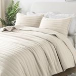 ROARINGWILD Ivory Queen Size Quilt Bedding Sets with 2 Pillow Shams, Full Lightweight Soft Bedspread Coverlet, Quilted Blanket Thin Comforter Bed Cover for All Season, 3 Pieces, 90x90 inches