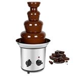 Chocolate Fountain Machine Electric Chocolate Fountain 4 Tier Stainless Steel for Chocolate Melting, Cheese, BBQ Sauce, Ranch, Liqueuers, Party and Family Gathering 37 x 22 x 43cm