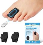 Hammer Toe Straightener for Women & Men, 2 Pack Adjustable Toe Splint Wraps with Aluminium Plate, Hammer Toe Corrector & Protector for Bent, Curled, Crooked, Claw & Hammer Toes（Black ）
