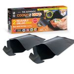 COOKINA PAKS BBQ Reusable Grilling Bags (Pack of 2) - 100% Non-Stick Pouch, Steam Cook in Minutes, Easy to Clean and Safe for Smokers, as well as Gas, Charcoal and Electric Barbecues Black