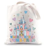 BWWKTOP Magic Kingdom Tote Bag Magic Kingdom Inspired Gifts Where Dreams Come True Shoulder Bag Magic Kingdom Vacation Merch, Where Dreams Tg, One Size