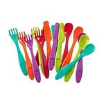 Vital Baby Nourish Perfectly Simple Cutlery 15pk - Baby Weaning and Feeding Spoons, Knives and Forks - Ideal for Toddlers - Bright Colours - BPA, Phthalate & Latex Free - Durable - 12m+ - 15pk