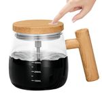 Litinliv Self Stirring Mug, Battery Powered 400ml Electric Mixing Cup with Lid & Handle, 7000rpm High Speed Automatic Self Stirring Coffee Mug Glass for Coffee, Milk, Protein Powder, Home, Office