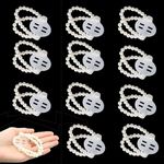 Taicols Set of 12 Elastic Pearl Wrist Corsage Bands for Wedding Festival Beach Party Prom Corsage Corsage Wrist Bands DIY Flower Hand Corsages Bracelets Accessories