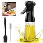 GeeRic Oil Sprayer for Cooking 200ML Capacity Food-Grade Plastic Bottle Vinegar Mist Spray Dispenser for Cooking BBQ Salad with Basting Brush & Cleaning Brush