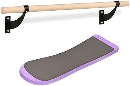 flybold Wall-Mounted Ballet Barre with Turning Board and Premium Wooden Bar - Home Workout and Dance Equipment - Rust, Wobble-Free - 4ft, 1.5ft Diameter - Multiple Colors