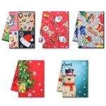 Christmas Kitchen Towels-5 Pack-21.6" x 15.7"-Kitchen Dish Towels-Dish Cloths-Tea Towels-Super Absorbent-Machine Washable Hand Towels