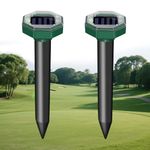 RoamRover Solar Mole Repellent, Ultrasonic Vibration Mole Deterrents for Gardens UK, Pet-friendly, Effective against Moles, Voles, Rats and Garden Rodents, 2PCS