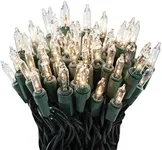 612 Vermont 100 Clear Christmas Lights, 12 Lights Twinkle, Indoor and Outdoor Use, Connect up to 4 Sets, Lighted Length 20.6', Total Length 21.8'