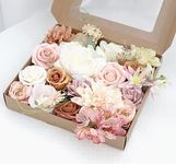 HomeXO Cotton Artificial Real Touch Faux Flower Foam Fake Roses Multi Colors, 25 Pcs Diy Wedding Bouquets Centerpieces Floral Arrangements Party Tables Home Decorations (Multi)