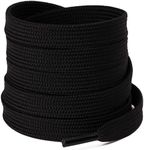[2 Pairs] Flat Shoe Laces for Sneakers, 2/5" Wide Athletic Shoelaces in 10 Color (47inch(120cm), Black(2 pairs))