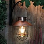 Outdoor Solar Hanging Lanterns Vintage Garden Solar Light with Warm LED Bulbs for Garden Yard Patio Pathway Tree Decoration, Solar Powered Landscape Lighting (Copper)