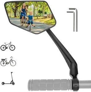 REEZER - Bicycle mirror - Electric bike mirror - Electric scooter mirror - Ideal gift - High-end for handlebars 0,86" to 1" - Reflective - Adjustable 360° LEFT