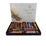 Happy Birthday Chocolate Hamper/Gift For All Ages/Chocolate Box Selection/ 14 Full-Size Assorted Bars/Birthday Surprise For Him & Her/Gift Hamper/Birthday Chocolate Treat