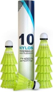 PHIBER-Sports Volants de Badminton en Plumes - Caractéristiques de Jeu parfaites - Idéal pour Les Débutants, Les Familles Et Les Professionnels - Volants de Badminton Speed - Jaune [10 pcs]