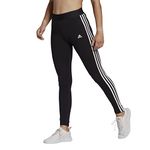 adidas womens LOUNGEWEAR Essentials 3-Stripes Leggings Pants, Black/White, Small US