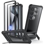 ESR for Samsung Galaxy S24 Ultra Case, S24 Ultra Phone Case with Extra Protective Front Frame, 3 Stand Modes, Exceeds Full-Body Military-Grade Protection, Shock Armor Kickstand, Frosted Black