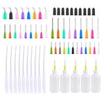 SKYPRO 54Pcs 30ml Precision Tip Applicator Bottles Kit, Dispensers Applicator Bottles for Liquid, Glue Oil, Acrylic Paint – 5 Squeeze Bottles, 5 Syringe Caps, 5 Glue Nozzles and 39 dispensing needles