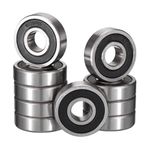 HiPicco 603-2RS Deep Groove Ball Bearings, ID 3mm x OD 9mm x Width 5mm Miniature Bearings, Double Rubber Sealed Ball Bearing Pre-Lubricated Chrome Steel Z2 Lever 10pcs