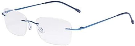 Eyekepper Ladies Frameless Eyeglasses - Lightweight Rimless Eyewear Women Blue