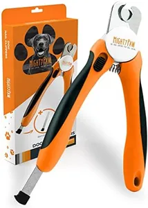 Mighty Paw Dog Nail Clippers | Pet Claw Trimmers & File Grooming Set with a Built-in Safety Guard to Avoid Cutting Too Short. Sharp Stainless Steel Blade & Ergonomic Handle. Vet Recommended (Orange)