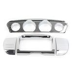 GZYF Motorcycle Chrome Tri-Line Gauge Stereo Trim with Fairing Switch Panel Accent Cover for Harley Touring Models Electra Glide, Street Glide, Tri Glide, Ultra Limited 2014-2022