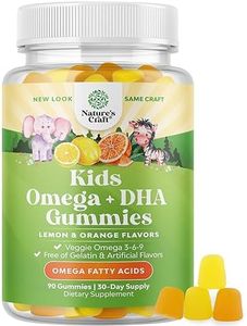 Kids DHA Omega 3 Gummies for Kids - Delicious Fish Free DHA Kids Omega 3 Gummies with Vegetarian Omega 3 6 9 for Vision Brain & Immunity - Non GMO Omega 3 Kids Supplement Fish & Gluten Free - 1 Month