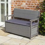 Rowlinson Garden Products Alderley Rattan Storage Bench - Grey