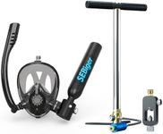 Snorkel Mask Mini Scuba Tank 0.5L Up to 6 Minutes Underwater Breath Within 30ft Diving Depth Small Diving Tank with Full Face Diving Mask for Shallow Water