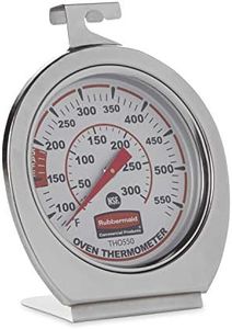 Rubbermaid Commercial Products Stainless Steel Monitoring Thermometer, Safe for Inside Oven/Grill/Smoker, 60-580°F Range, Easy to Read Food Thermometer For Food Resturant/Home Cooking