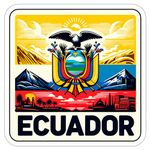 Ecuador Sticker Travel Outdoors Decal Vinyl Small Waterproof for Water Bottle Mug Passport Scrapbook Notebook Laptop Tumbler Skateboard Computer Phone 4" ID44990