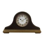 SEIKO Designer Analog Brown Wooden Roman Figure Alarm Table Clock (Size: 25.9 x 5.8 x 14.5 CM | Weight: 800 Gram | Color: Brown)