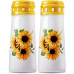 Sunflower Salt and Pepper Shakers - Sunflower Decor, Farmhouse Cute Salt Pepper Shaker Set for Dining Table, Sunflower Kitchen Decor and Accessories, Large Ceramic Sunflower Labor Day Gifts