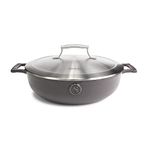 Voyage Cast Iron 30cm / 4.5QT Braiser with Stainless Steel Lid - Rabbit Grey