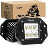 Nilight - NI23C-18W 2PCS 18W Flood LED Work Light Driving Lights Led Light Bar Off Road Led Lights Flush Mount for Jeep Truck Tacoma Bumper ATV UTV,2 Years Warranty