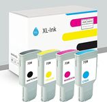 XL-Ink Compatible InkJets for HP 728 Set 4-Pcs (300ml: Matte Black, Cyan, Magenta, Yellow) 4 x 300ml