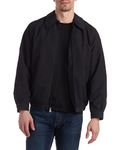 Perry Ellis Men's Golf Jacket - Lightweight Microfiber Water Resistant Windbreaker Jacket for Men with Cinched Waist (S-XL), Black, Large