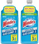 JOEY'Z Windex Glass Cleaner Refill 1 Gallon/Windex Refill 1 Gallon Original - 1.1 Gallon/135.2oz of Window Cleaner Refill (Two 67.6oz Windex Bulk Bottles) Windex Multisurface Cleaner Bundle w Decal