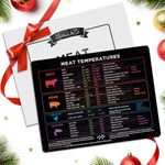 Levain & Co Meat Temperature Magnet - Beef, Poultry, Fish & Pork Cooking Temperature Chart - Horizontal Meat Temperature Chart - Meat Temp Magnet Kitchen Tools Cooking Gadgets - Fridge Accessories