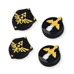 DLseego Zelda Skyward Sword Thumb Grips Caps for Switch & Switch Lite & Switch OLED Joy Con Joystick Protive Button Caps Soft Silicone Cool Analog Controller Joystick Cover 4PCS - Black