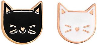 Cat Enamel Pin Cat Lapel Pins Charm Couple Brooch Pins for Party Graduation, Small, Metal