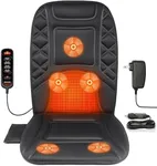 CARSHION Massage Seat Cushion with Heat Back Massager Heated Seat Cover with 5 Vibrating Massage Nodes & 2 Heat Levels Massage Chair Pad for Pain Relief Home Office Use