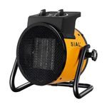 SIAL Portable Electric Heater 2000W Ceramic Fan Space Heaters 3 Settings & Adjustable Thermostat（Yellow）