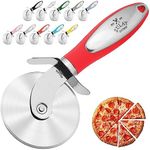 Zulay Kitchen Large Pizza Cutter Wheel - Premium Stainless Steel Pizza Slicer - Easy To Clean & Cut Pizza Wheel - Super Sharp, Non-Slip Handle & Dishwasher Friendly - Red